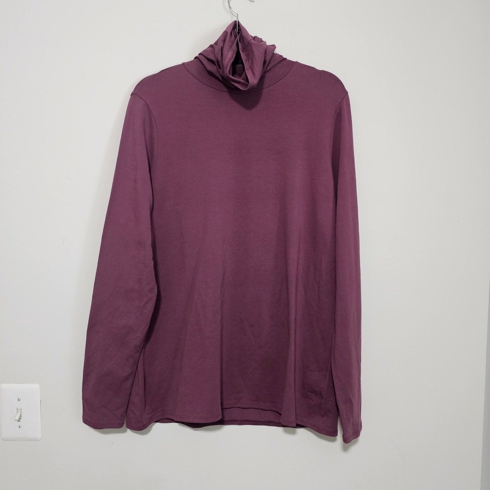 Peruvian Connection XL Pima Cotton Turtleneck Top Burgundy Malbec Extreme NWT